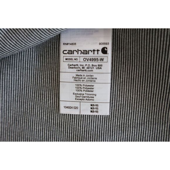 Carhartt OV4995 Women Sz M (8-10) Gray/Black Relaxed Fit Fleece Snap-Front Vest - Picture 6 of 13